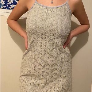 Vintage Bodycon Mini Dress with Lace Flowers!